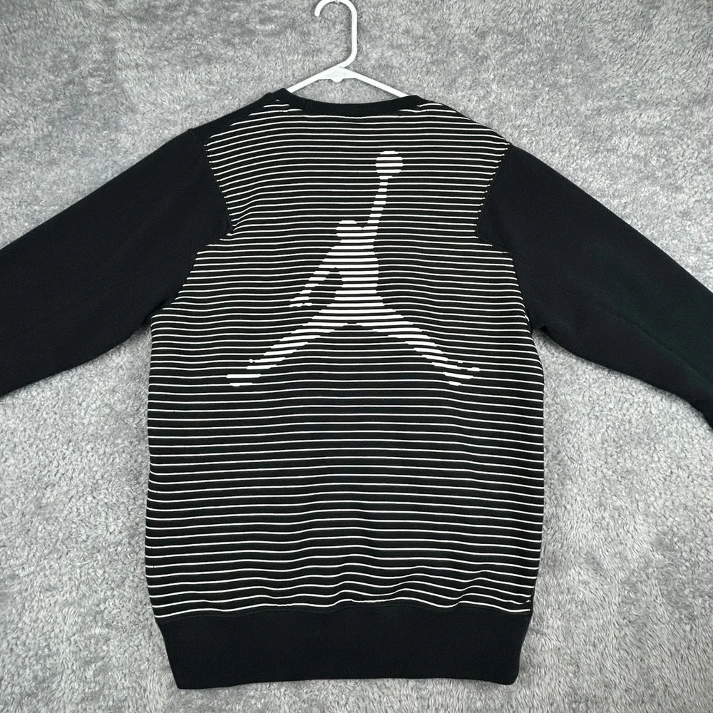 Jordan Air Gradient Mens Crewneck Sweatshirt Black White Jumpman Size M